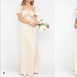 Show Me Your Mumu Rome Twist Gown - Champagne Lux Satin